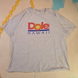 Dole Plantation Men XL Hawaii T-Shirt Sunburst Logo‎ Tee Gray Poly Cotton 23x25
